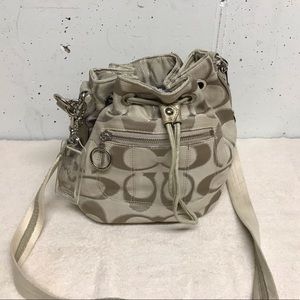 Couch Drawstring Cloth Purse Bag Orange Lining